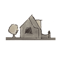 Drawing of a house an a tree