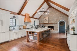 French Kitchen with Cathedral Ceiling